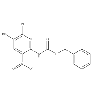 benzyl N-(5-bromo-6-chloro-3-nitropyridin-2-yl)carbamate结构式