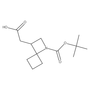 2-{1-[(Tert-butoxy)carbonyl]-1-azaspiro[3.3]heptan-3-yl}acetic acid Structure