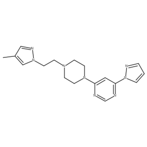 4-{4-[2-(4-methyl-1H-pyrazol-1-yl)ethyl]piperazin-1-yl}-6-(1H-pyrazol-1-yl)pyrimidine Structure