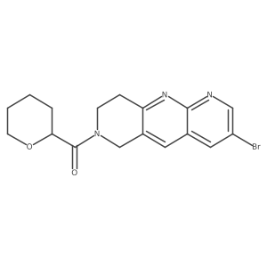 3-bromo-7-(oxane-2-carbonyl)-6H,7H,8H,9H-pyrido[2,3-b]1,6-naphthyridine结构式