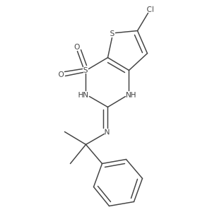 6-chloro-3-(1-methyl-1-phenylethyl)amino-4H-thieno[3,2-e]-1,2,4-thiadiazine 1,1-dioxide Structure