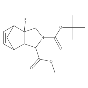 2-(tert-Butyl) 1-methyl (1S,3aS,4S,7R,7aR)-3a-fluoro-1,3,3a,4,7,7a-hexahydro-2H-4,7-methanoisoindole-1,2-dicarboxylate Structure