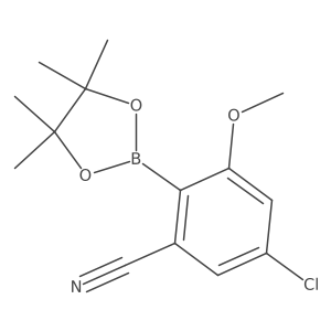 5-Chloro-3-methoxy-2-(4,4,5,5-tetramethyl-1,3,2-dioxaborolan-2-yl)benzonitrile结构式