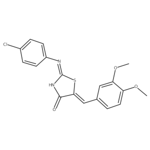 (Z)-2-((4-chlorophenyl)amino)-5-(3,4-dimethoxybenzylidene)thiazol-4(5H)-one Structure
