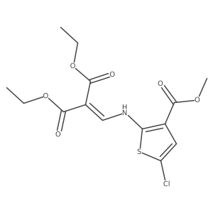 Diethyl (5-chloro-3-methoxycarbonylthienyl)aminomethylenemalonate结构式