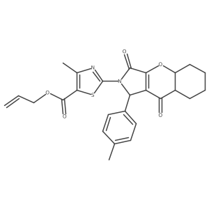 prop-2-enyl 4-methyl-2-[1-(4-methylphenyl)-3,9-dioxo-4a,5,6,7,8,8a-hexahydro-1H-chromeno[2,3-c]pyrrol-2-yl]-1,3-thiazole-5-carboxylate结构式