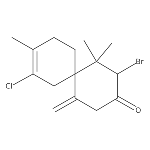 Spiro(5.5)undec-8-en-3-one, 2-bromo-8-chloro-1,1,9-trimethyl-5-methylene-, cis- Structure