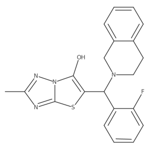 5-((3,4-dihydroisoquinolin-2(1H)-yl)(2-fluorophenyl)methyl)-2-methylthiazolo[3,2-b][1,2,4]triazol-6-ol结构式