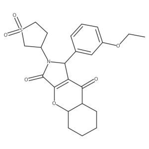 2-(1,1-dioxothiolan-3-yl)-1-(3-ethoxyphenyl)-4a,5,6,7,8,8a-hexahydro-1H-chromeno[2,3-c]pyrrole-3,9-dione Structure