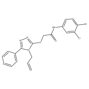 N-(4-bromo-3-chlorophenyl)-2-{[4-(prop-2-en-1-yl)-5-(pyridin-4-yl)-4H-1,2,4-triazol-3-yl]sulfanyl}acetamide结构式