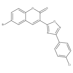 6-bromo-3-(3-(4-chlorophenyl)-1,2,4-oxadiazol-5-yl)-2H-chromen-2-one结构式