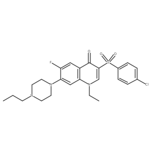 3-((4-chlorophenyl)sulfonyl)-1-ethyl-6-fluoro-7-(4-propylpiperazin-1-yl)quinolin-4(1H)-one结构式