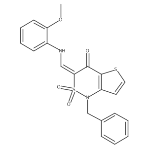 (3Z)-1-benzyl-3-{[(2-methoxyphenyl)amino]methylene}-1H-thieno[3,2-c][1,2]thiazin-4(3H)-one 2,2-dioxide结构式