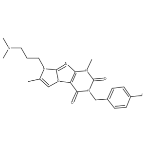 8-(3-(dimethylamino)propyl)-3-(4-fluorobenzyl)-1,7-dimethyl-1H-imidazo[2,1-f]purine-2,4(3H,8H)-dione结构式