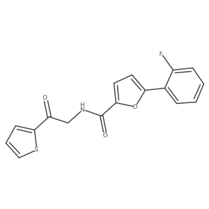 5-(2-fluorophenyl)-N-[2-oxo-2-(thiophen-2-yl)ethyl]furan-2-carboxamide结构式