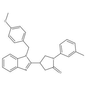4-{1-[(4-methoxyphenyl)methyl]-1H-1,3-benzodiazol-2-yl}-1-(3-methylphenyl)pyrrolidin-2-one Structure