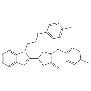 1-(4-fluorobenzyl)-4-(1-(2-(p-tolyloxy)ethyl)-1H-benzo[d]imidazol-2-yl)pyrrolidin-2-one结构式