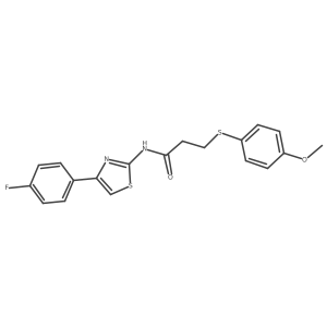 N-(4-(4-fluorophenyl)thiazol-2-yl)-3-((4-methoxyphenyl)thio)propanamide结构式