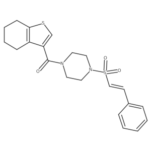 1-(2-Phenylethenesulfonyl)-4-(4,5,6,7-tetrahydro-1-benzothiophene-3-carbonyl)piperazine Structure