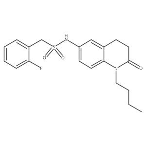 N-(1-butyl-2-oxo-1,2,3,4-tetrahydroquinolin-6-yl)-1-(2-fluorophenyl)methanesulfonamide结构式