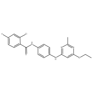 2-chloro-N-(4-((6-ethoxy-2-methylpyrimidin-4-yl)amino)phenyl)-4-fluorobenzamide结构式