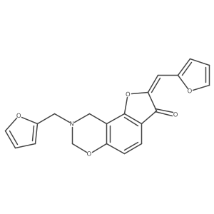 (Z)-8-(furan-2-ylmethyl)-2-(furan-2-ylmethylene)-8,9-dihydro-2H-benzofuro[7,6-e][1,3]oxazin-3(7H)-one结构式