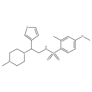 4-methoxy-2-methyl-N-(2-(4-methylpiperazin-1-yl)-2-(thiophen-3-yl)ethyl)benzenesulfonamide结构式