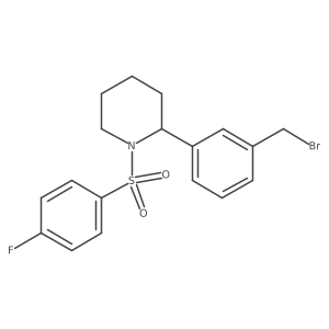 2-(3-(Bromomethyl)phenyl)-1-((4-fluorophenyl)sulfonyl)piperidine Structure
