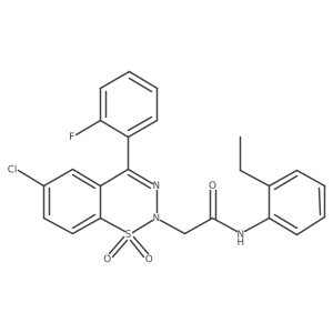 2-[6-chloro-4-(2-fluorophenyl)-1,1-dioxido-2H-1,2,3-benzothiadiazin-2-yl]-N-(2-ethylphenyl)acetamide Structure