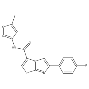 6-(4-fluorophenyl)-N-(5-methylisoxazol-3-yl)imidazo[2,1-b]thiazole-3-carboxamide结构式