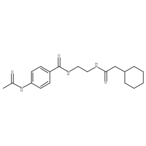 4-acetamido-N-(2-(2-cyclohexylacetamido)ethyl)benzamide结构式