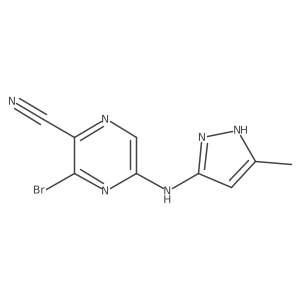 3-Bromo-5-[(5-methyl-1h-pyrazol-3-yl)amino]pyrazine-2-carbonitrile结构式