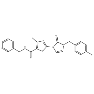 2-(3-(4-fluorobenzyl)-2-oxo-2,3-dihydro-1H-imidazol-1-yl)-4-methyl-N-(pyridin-3-ylmethyl)thiazole-5-carboxamide Structure