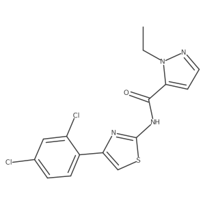 N-(4-(2,4-dichlorophenyl)thiazol-2-yl)-1-ethyl-1H-pyrazole-5-carboxamide结构式