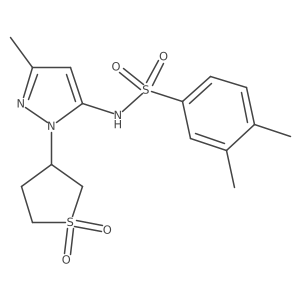 N-(1-(1,1-dioxidotetrahydrothiophen-3-yl)-3-methyl-1H-pyrazol-5-yl)-3,4-dimethylbenzenesulfonamide Structure