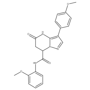 5-hydroxy-N-(2-methoxyphenyl)-3-(4-methoxyphenyl)-6,7-dihydropyrazolo[1,5-a]pyrimidine-7-carboxamide结构式