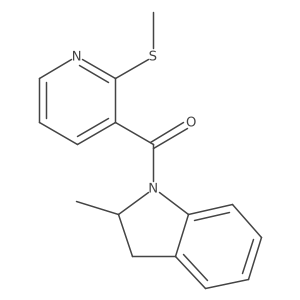 2-methyl-1-[2-(methylsulfanyl)pyridine-3-carbonyl]-2,3-dihydro-1H-indole Structure