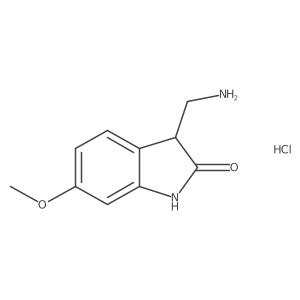 3-(Aminomethyl)-6-methoxy-1,3-dihydroindol-2-one;hydrochloride结构式