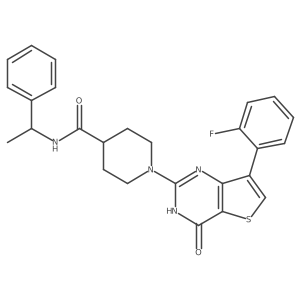 1-[7-(2-fluorophenyl)-4-oxo-3,4-dihydrothieno[3,2-d]pyrimidin-2-yl]-N-(1-phenylethyl)piperidine-4-carboxamide Structure