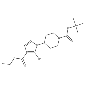tert-butyl 4-[5-bromo-4-(ethoxycarbonyl)-1H-pyrazol-1-yl]piperidine-1-carboxylate Structure
