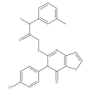 2-{[3-(4-chlorophenyl)-4-oxo-3,4-dihydrothieno[3,2-d]pyrimidin-2-yl]sulfanyl}-N-methyl-N-(3-methylphenyl)acetamide结构式