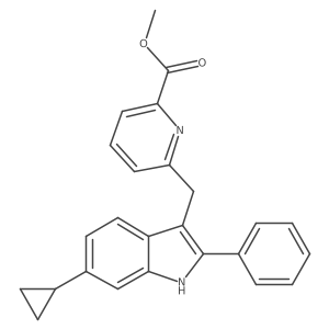 Methyl 6-[(6-cyclopropyl-2-phenyl-1H-indol-3-yl)methyl]-2-pyridinecarboxylate结构式