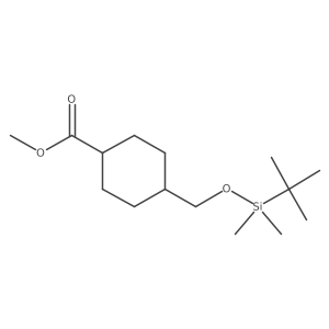 4-[[[(1,1-Dimethylethyl)dimethylsilyl]oxy]methyl]-cyclohexanecarboxylic acid methyl ester结构式