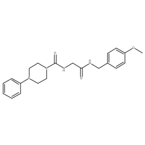 N-{2-[(4-methoxybenzyl)amino]-2-oxoethyl}-4-phenylpiperazine-1-carboxamide结构式