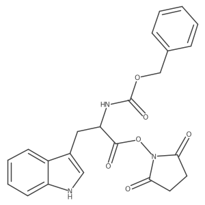 (2,5-dioxopyrrolidin-1-yl) (2R)-2-(benzyloxycarbonylamino)-3-(1H-indol-3-yl)propanoate结构式