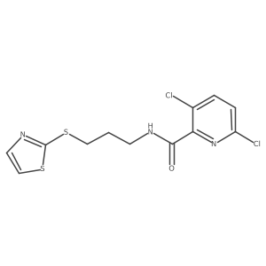 3,6-dichloro-N-[3-(1,3-thiazol-2-ylsulfanyl)propyl]pyridine-2-carboxamide Structure