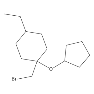 1-(Bromomethyl)-1-(cyclopentyloxy)-4-ethylcyclohexane结构式