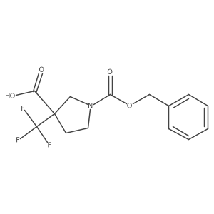 1-((Benzyloxy)carbonyl)-3-(trifluoromethyl)pyrrolidine-3-carboxylic acid结构式