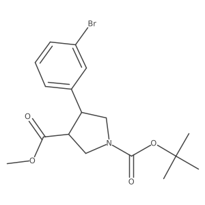 rac-1-tert-butyl 3-methyl (3R,4S)-4-(3-bromophenyl)pyrrolidine-1,3-dicarboxylate Structure