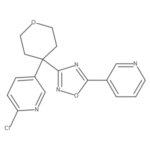 3-(4-(6-Chloropyridin-3-yl)tetrahydro-2H-pyran-4-yl)-5-(pyridin-3-yl)-1,2,4-oxadiazole Structure